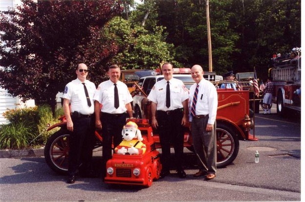 Senator Saland,from left Bill Marhsall, Roy Hall, Lew Darrow